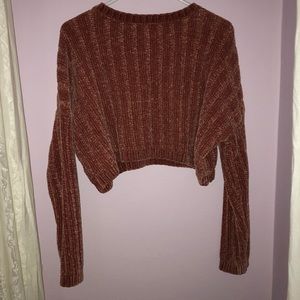 Cropped Chenille Sweater